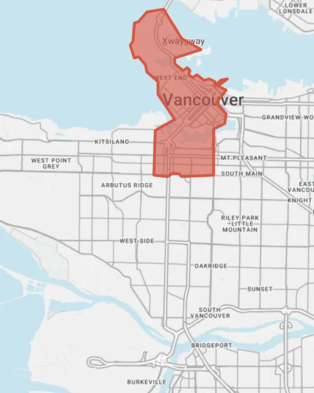 PCN 1 region on city map